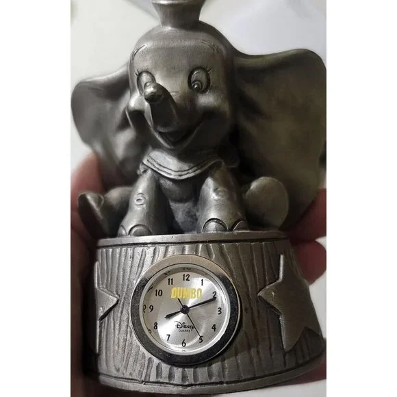 Disney Dumbo Limited Edition Pewter Clock Figure Quartz #412/5000 Malaysia WORKS - Picture 15 of 16